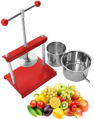 Manuell fruktpress juicepress i rostfritt stål – 3 L kapacitet, perfekt för juicing av frukt, örter och ost – perfekt för hemmakök och utomhusbruk