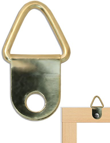 FUXXER Bilderrahmen-Aufhänger D-Ring 19 mm für kleine Rahmen, 100 Stück, Gold