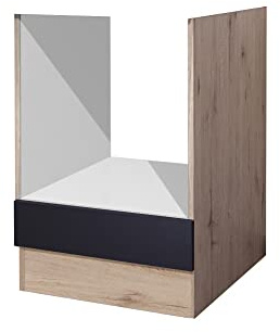 Herdumbauschrank 60 cm ohne Arbeitsplatte Anthrazit San Remo Eiche - Lino