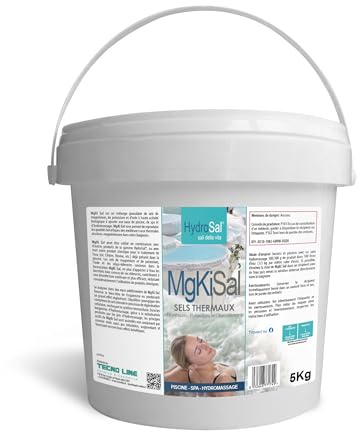 Hydrosal MgKi Sal, Sali Minerali per Piscina e Spa Idromassaggio - 5 KG | Magnesio, Potassio e Iodio, per Acqua di Piscina e Vasche Idromassaggio, Soluzione Termica Granulare