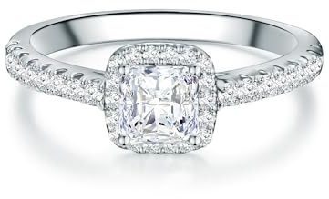 Trilani Damen Ring 925/- Sterling Silber | rhodiniert, Solitärring, Zirkonia, weiß, Brillantschliff