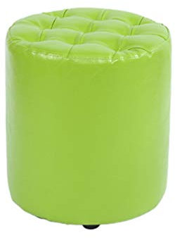 YNGJUEN Runden PU Schemel Wasserdicht Hoher Elastischer Schwamm Tragfähigkeit 200 Kg Stapelbar/Fuß/Schuhe Wechseln/Freizeit (Größe: 32cmX35cm) (Color : Green)
