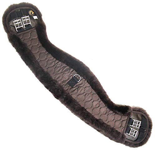 Merauno® Cinghia per sella, in lana di agnello e lana di agnello merino, speciale forma anatomica concava, per una migliore resistenza allo scivolamento (marrone, 80 cm)