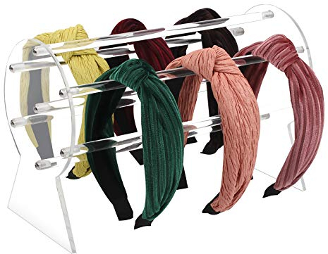 AOFLLU Acryl-Stirnband-Halter, transparenter Haarreif-Organizer, Stirnband-Präsentationsständer, Aufbewahrungsregal für Schmuck, Haarspangen, Armreifen, Teenager, Mädchen, Frauen, Geschenke