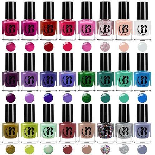 Splash 24 x Nagellack Lack Set 24 verschiedene moderne Farben schnelltrocknend (Set A)