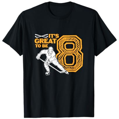 It's Great To Be 8 8th Birthday Party Ice Hockey Player T-Shirt