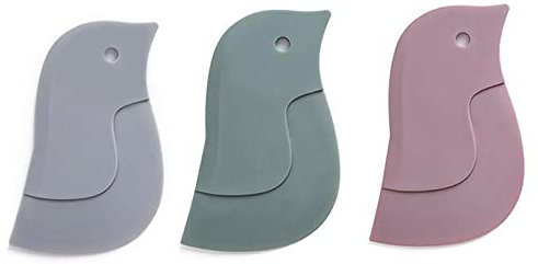 Raschietto in silicone, a forma di pinguino, strumento per la pulizia della cucina, pentole e ciotole, utensili per la pulizia del piatto, 3 colori
