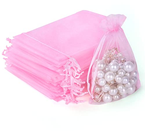 Aucuu 105 Stück Organzasäckchen Klein, 10 x 15 cm Hochzeit Säckchen Organza Beutel Schmuckbeutel Bonbonsbeutel Geschenksäckchen für Hochzeit, Gastgeschenk, Jubiläum