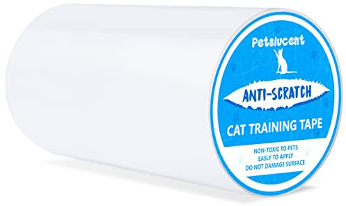 Petslucent Cat Scratch Deterrent Sticky Paws Tape, Cat Furniture Protector Trainning Tape Anti Scratching, Double Sided Guards for Carpet, Sofa, Couch, Better than Repellent Spray (Blue-8in*15Yard)