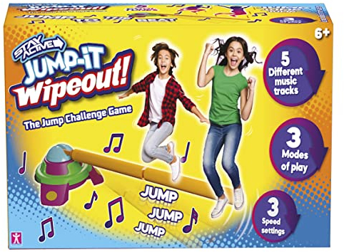 Stay Active Jump It Wipeout Musical Jump Challenge Family Fitness Game with rotating soft foam arm with 3 difficulty levels