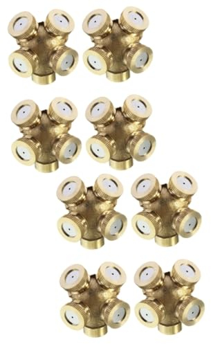 BESPORTBLE 2 Sätze Messing 4-Loch-sprühdüse Gartensprinklerdüsen Wassersprüher Bewässerungsdüsen M14x1.5 Gewinde Kühlen Nebel 4 Stück * 2