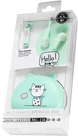 DOITOOL Écouteurs Filaires Intra-Auriculaires Microphone Intégré, Couleur Verte, Câble Flexible, Compatibles Téléphones Universels, pour Appels Mains et Musique en Extérieur