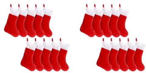 Xptieeck 20 STÜCKE Roter Filz Weihnachtsstrümpfe Weihnachtsstrümpfe Halter Socken Home Kamin Geschenk Aufbewahrungsbeutel für Den Urlaub