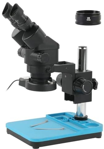 Mikroskop-Zubehör-Kit 7X 3,5X 90X Zoom Industrie Desktop Stereo Binokular Mikroskop WF10X/20mm große feld Objektiv w/Basis stehen for Telefon PCB Löten Mikroskopische Objektträger (Size : With 2.0x)