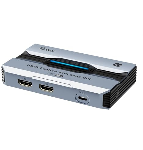 Yinker 4K60Hz HDMI Video Capture Card mit 1080P@240Hz 2K@144Hz Videoaufnahme - Full HD für OBS Live Streaming und Gaming VRR HDCP2.2