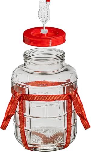 lilawelt24 18L Gärballon| Gärbehälter Weinballon Glasballon+Gäraufsatz für Wein Bier Maische|Vorratsglas für Gurken, Aufbewahrung, Aufbewahrungsglas Glasflasche Glasballon Glasgärballon Vergärung