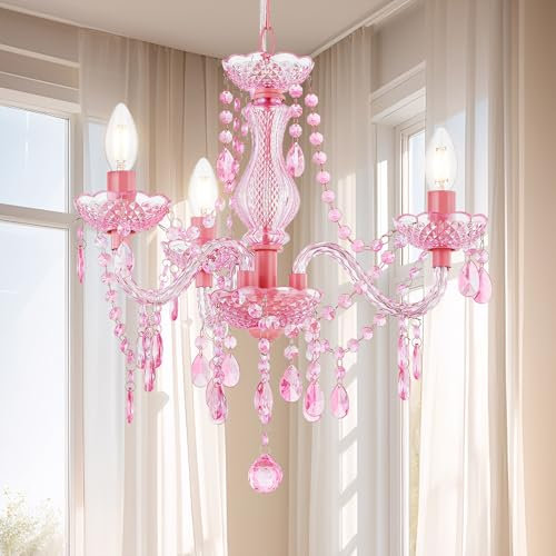 GyroVu Lustre Salon Moderne - 3 Lumières Cristal Miniature avec Chaîne Réglable, Plafonnier Acrylique Polyvalent pour Salle à Manger/Chambre/Living