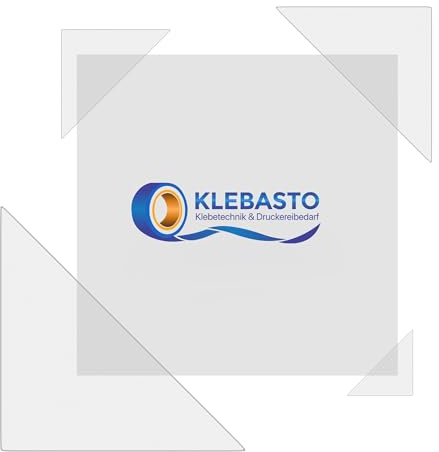 KLEBASTO Dreiecktaschen selbstklebend | Klebeecken transparent | permanent klebende Einstecktaschen für Fotos,Bilder,Poster, Fotoalbum, Ordner (20, 120 x 120mm)