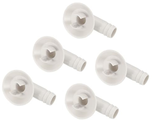 QUARKZMAN 5 Unidades Conectores de Codo con Anillo de Goma 18mm Blanco | para Manguera de Desagüe de Aire Acondicionado, para Unidades Mini-Split y Aires Acondicionados de Ventana