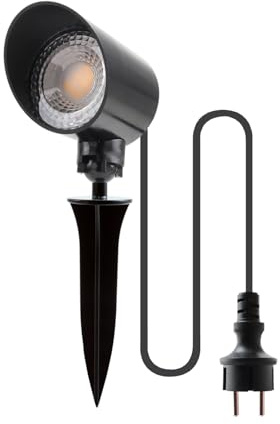 da LIGHT Led Strahler 6W 600LM, Wandspot 3000K Warmweiß mit 1.5M Kabel, Schwenkbar Wegeleuchte IP65 Wasserdicht für Garten Pflanzen Bild