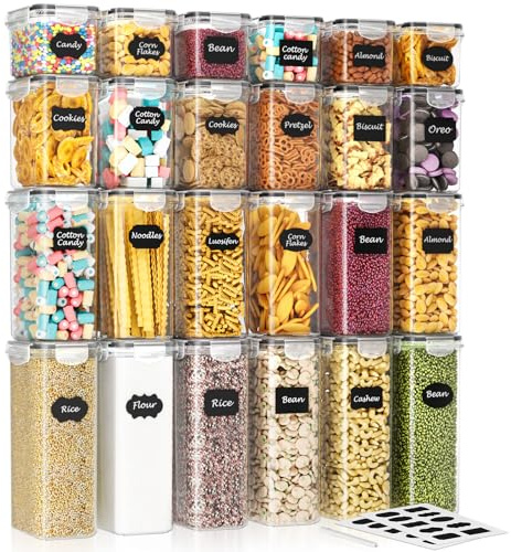 SavvyStor 24Pcs Food Storage Containers with Lids Airtight BPA-Free 42L | Kitchen Storage, Pantry Organisers and Storage, Kitchen Storage & Organisation, Includes 24 Labels & 1 Marker