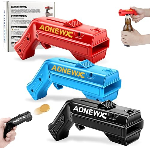 3 ADNEWX Abrebotellas Pistola, Abridor de Botellas de Cerveza Estilo Mecha, Divertido Diseño de Pistola de Cerveza