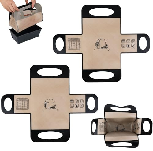 2uds Tapetes de Silicona para Hornear Pan, Antiadherentes y Reutilizables Horno Holandés Perfectos para Galletas Masa Madre y Repostería Se Adaptan a Moldes de 23x12,7cm o 0,68kg
