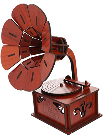 CORHAD Handgemachtes 3D Grammophon Puzzle Aus Holz Für Kinder Kreatives Selbstgemacht Modellspielzeug Kindersicher Dekoratives Lernspielzeug Für Schreibtisch Und Regal