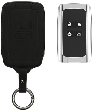 kwmobile Cover Chiave Auto Compatibile con Renault con 4 tasti Smart Key (solo Keyless Go) - Custodia Protettiva Copri Chiavi - Coprichiave Macchina in Pelle PU - nero matt