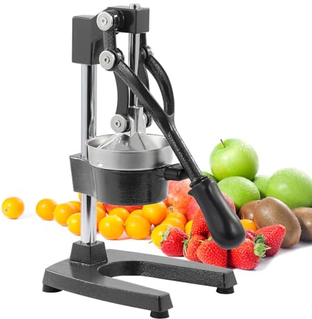 Kitchen Cast-Iron Orange Juice Squeezer - Easy-to-Clean, Professional Citrus Juicer - Durable Stainless Steel Lemon Squeezer - Sturdy Manual Citrus Press & Orange Squeezer (Black)