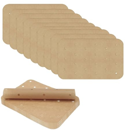 200Pcs Papier pour Friteuse à Air, 20.5x14cm Feuilles Papier Cuisson Airfryer Perforé Doublures Parchemin 220°C Format Carré Barquette Air Fryer Parchemin Résistant à la Chaleur Antiadhésif