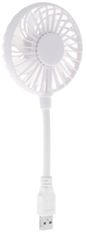 YEJBBUC Mini ventilador USB portátil de escritorio, cable flexible para viajes, viajes, ligero, blanco, 28 x 8 x 2,8 cm, corto