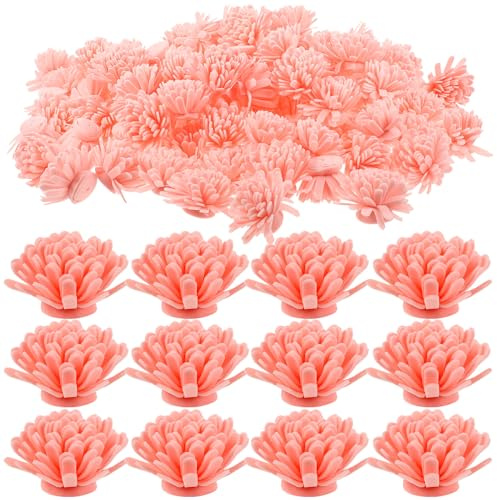 HOODANCOS 100pcs Flower Diffuser Aromatherapy Sticks Passive Air Freshener for Home Office Desk Realistic Chrysanthemum Design PE Foam Flowers for DIY Essential Oil Fragrance and Interior