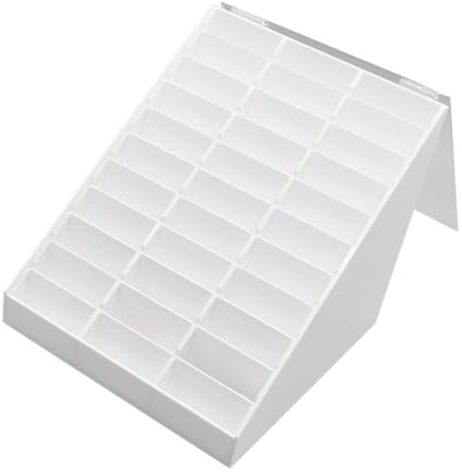 Mobestech Boîte à Ongles Blanche Portable en Acrylique et Verre pour Rangement et Présentation des Décorations D'ongles, pour Salons de Nail Art
