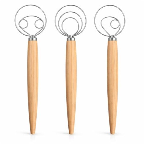 3-teiliges Multifunktionales Teigbesen-Set 13 Zoll – Langlebiger Schneebesen & Eierschläger, Unentbehrliches Zubehör für Küche und Backen von Brot, Teig und Kuchen