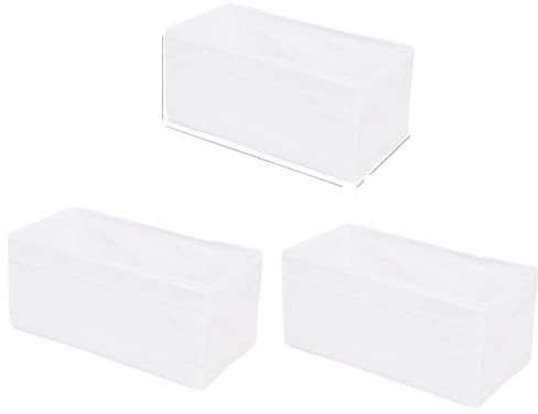 GXMDSGZ Caja organizadora de ropa, cajones con compartimentos for armario, interior plegable, contenedores almacenamiento for calcetines, 3/6 Uds Para Calcetines, Bragas, Corbatas(White M)