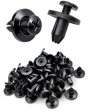 ZEXIJOW Set di 100 clip di fissaggio per auto,Kit di fissaggio con rivetti in plastica per autoveicoli,Di rinforzo per paraurti,Clip di per auto,Set di universali