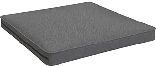 POKAR Coussin de Jardin d'Assise 60x60x5 cm | Galette de Chaise pour Fauteuil Rotin et Salon de Jardin | Housse Amovible et Lavable | Intérieur et Extérieur | Oeko-Tex | Made in EU | Gris