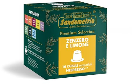 Sandemetrio Tisana Zenzero e Limone, 10 Capsule compatibili con Nespresso®, Premium Selection