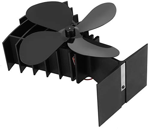 Aramox Kaminventilator, Wärmebetriebener Ofenventilator aus Eisen mit 4 Flügeln, Betriebsbereich von 122 Bis 752 Grad F, kein Strom Erforderlich, Wärmeverteilung Für Benutzer von Holzkaminen