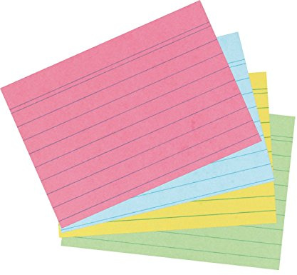 Herlitz Karteikarten DIN A7 liniert bunt sortiert | 600 Karten