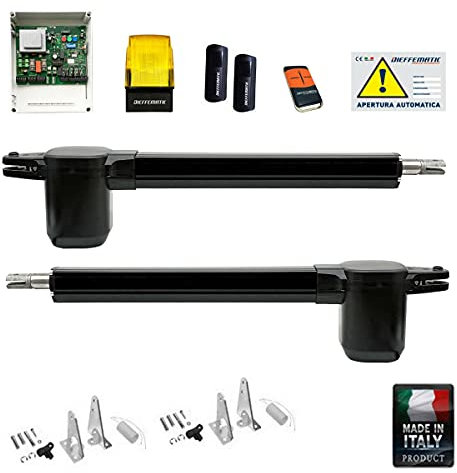 KIT BHE COMPLETO AUTOMAZIONE APRI CANCELLO 2 ANTE BATTENTI 24V CORSA 400 MM DFM
