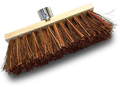 Lot de 10 balais de cantonnier piassava | Spécial goudron et surfaces chaudes | Longeur 32 cm | Semelle bois | Douille métal boulonnée pour manche diamètre 28 mm| Sans manche | Kibros 532ADx10
