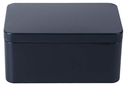 Angoily Lata rectangular de estaño para té, café, azúcar, 13 x 8 x 6 cm