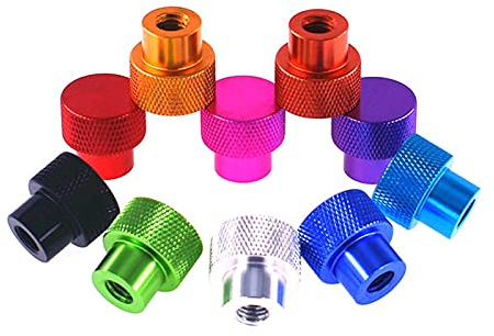 2 PC M2/M2.5/M3/M4/M5/M6/M8/M10-Aluminiumlegierung Sackloch Rändelschrauben handfest Schritt Muttern, M2.5