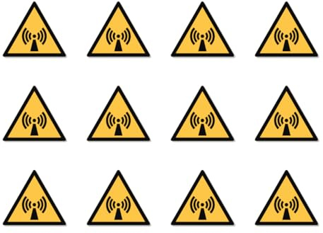 Warnung vor nicht ionisierender Strahlung: W005 - DIN EN ISO 7010 / ASR A1.3 - Aufkleber: 2,5 cm, 12 Stück