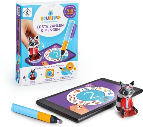 Edurino Starterset Robin Zahlen & Mengen ab 4 Jahren - Stufe 1 inkl. Eingabestift | Zahlen 0-10 | Erstes Rechnen | Geometrische Formen