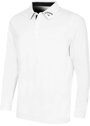 Callaway Golf Herren Langarm Performance Polo Shirt - Bright Weiß - XXL