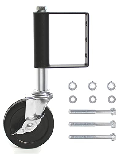 4 Inch Heavy Duty Spring Loaded Gate Caster Wheels with Side Lock Brake, 100KG Load Capacity per Wheel, Pack of 1