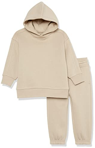 Amazon Essentials Unisex Kinder Modernes Sweat-Set, 2er-Pack, Bräunen, 8 Jahre